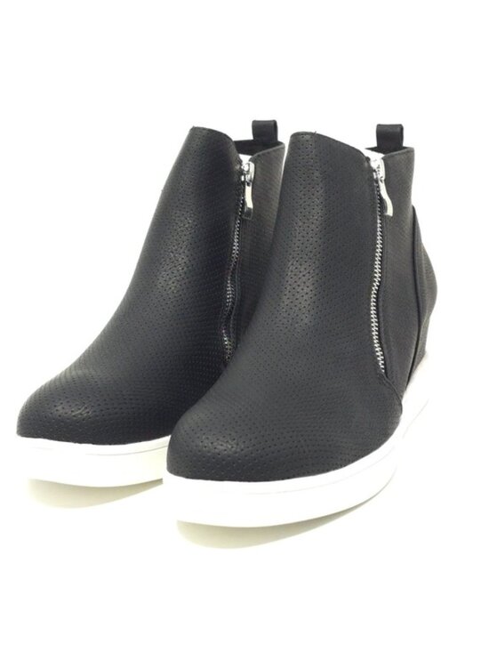 Journee Collection Shoes - Journee Collection Pennelope Wide Width Double Zip Wedge Sneakers 11W